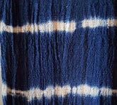 Navy & White Tie-Dye Raw Cotton Throw with White Tassels | 145×200cm Soft Handmade Cotton Blanket for Sofa & Bed